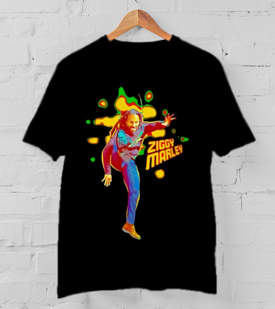 Ziggy Marley Vibrant Reggae Music Legend Performance T-Shirt