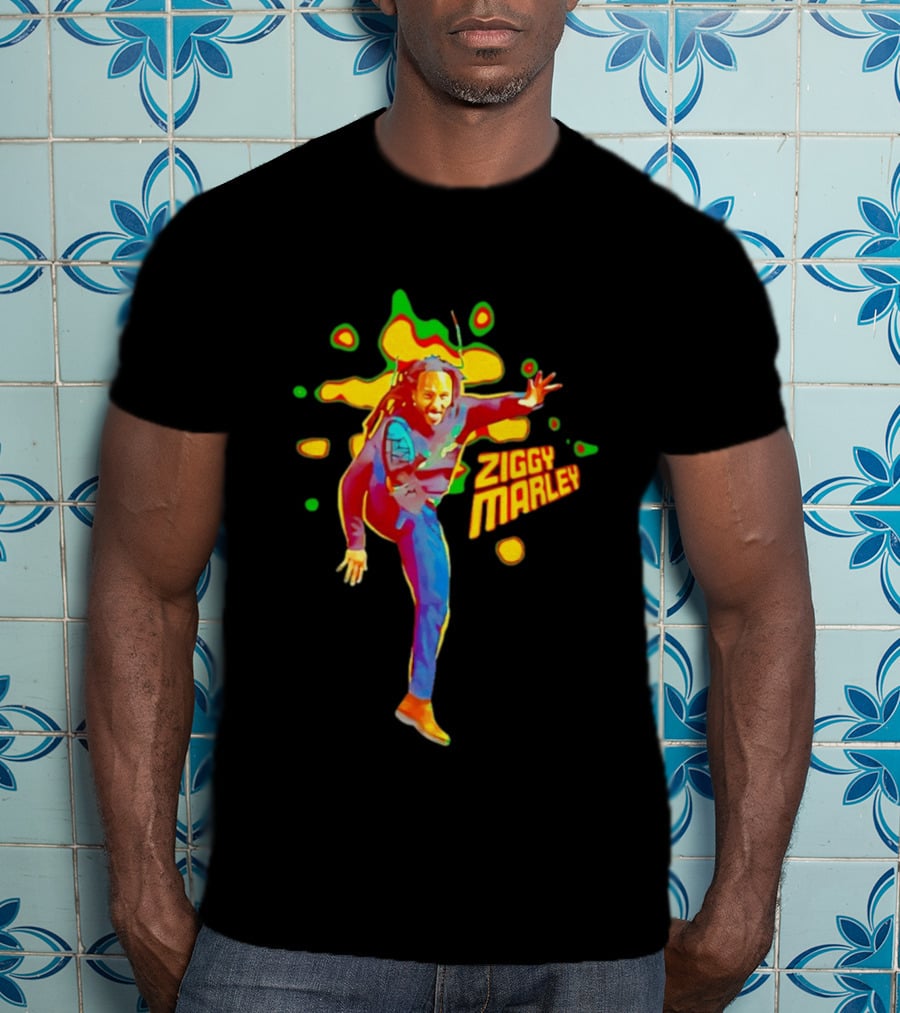 Ziggy Marley Vibrant Reggae Music Legend Performance T-Shirt