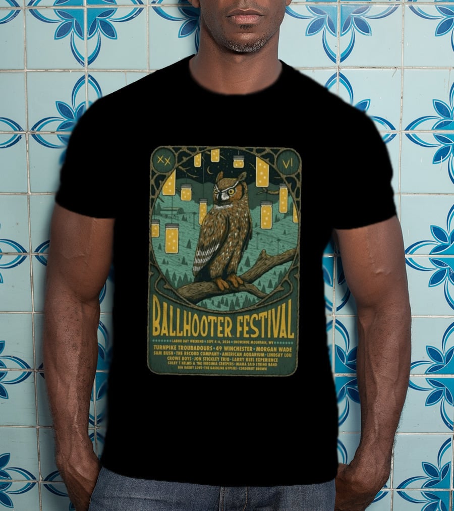 Ballhooter Festival Snowshoe Mountain 2026 Owl Lanterns Turnpike Troubadours Morgan Wade Labor Day Weekend T-Shirt