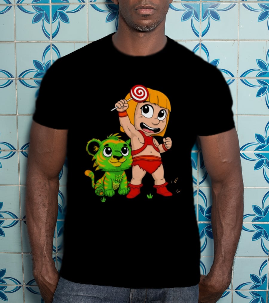 He Man And Battle Cat Masters Of Kindergarten Lollipop Adventure T-Shirt