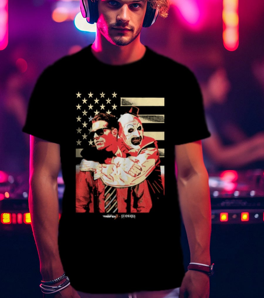 Ice Nine Kills Spencer Clown American Flag Horror Aesthetic T-Shirt