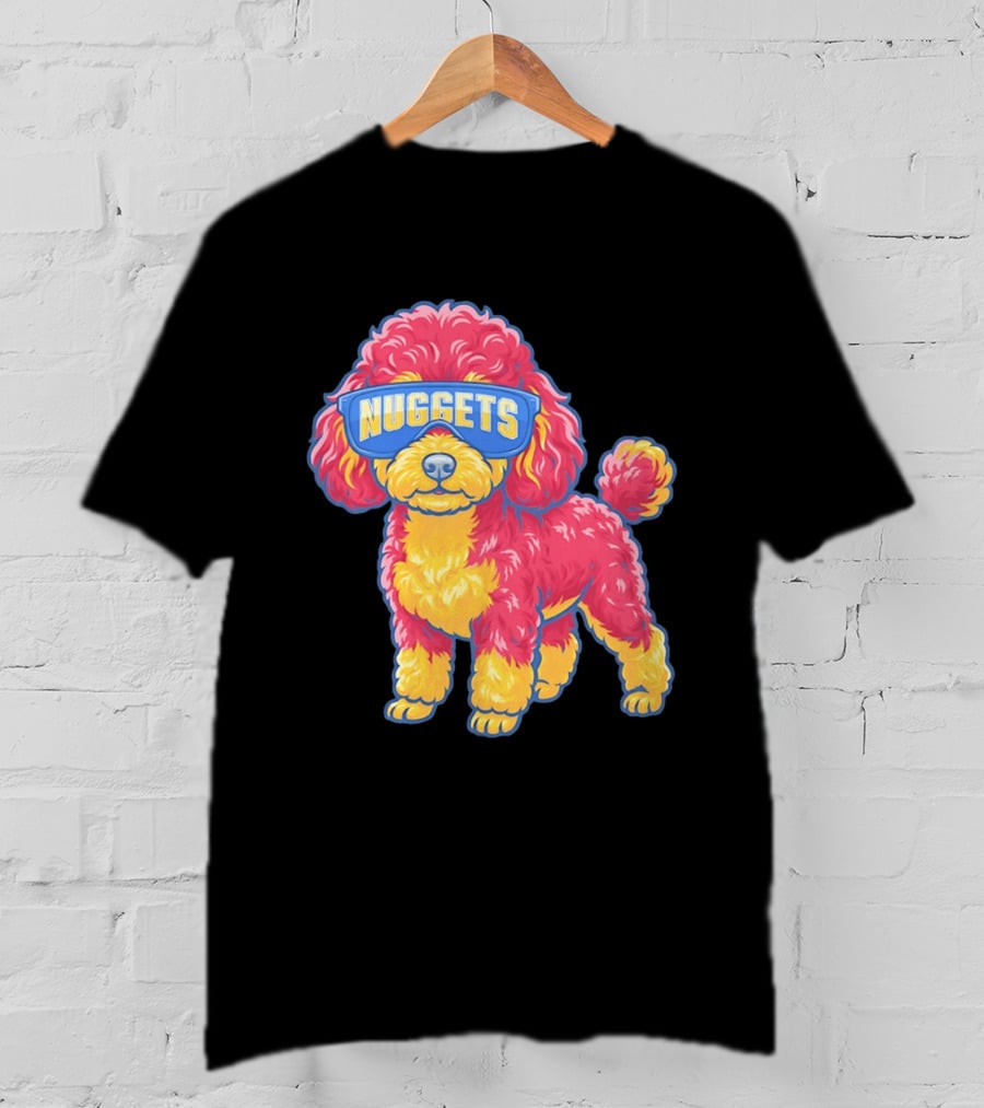 Denver Nuggets Teacup Poodle Wearing Oversized Glasses T-Shirt