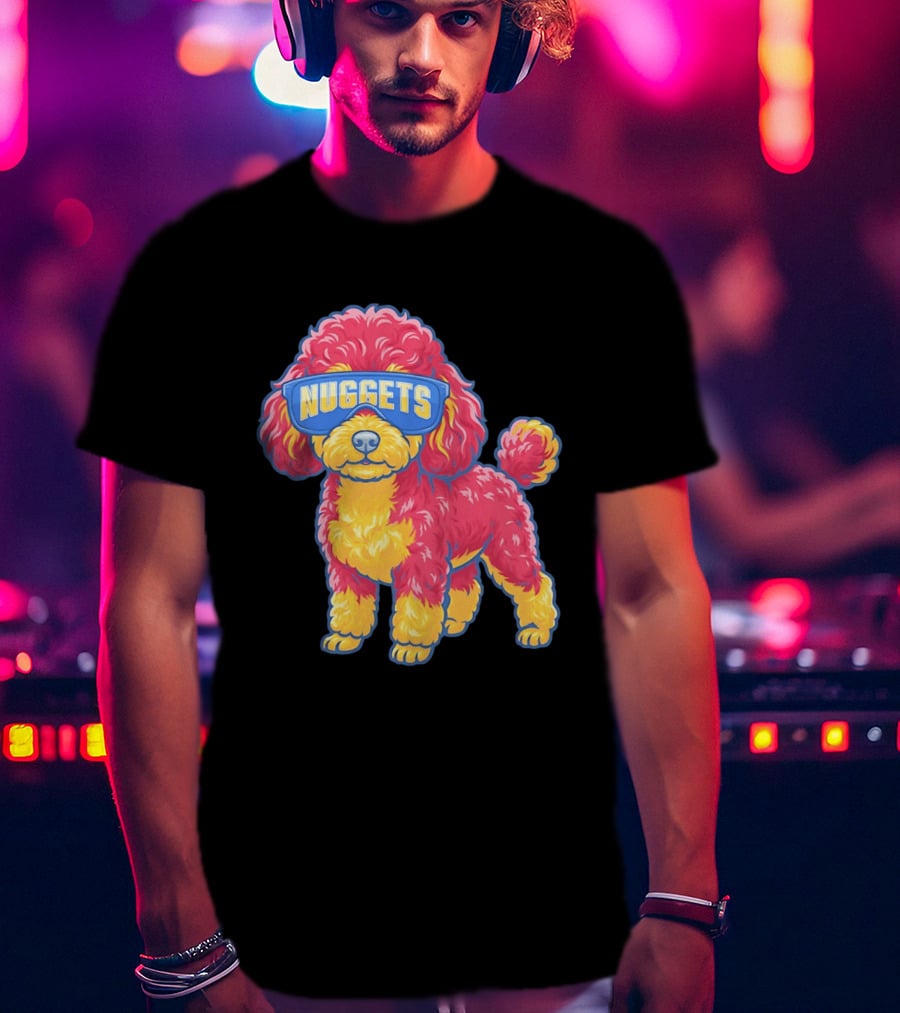 Denver Nuggets Teacup Poodle Wearing Oversized Glasses T-Shirt