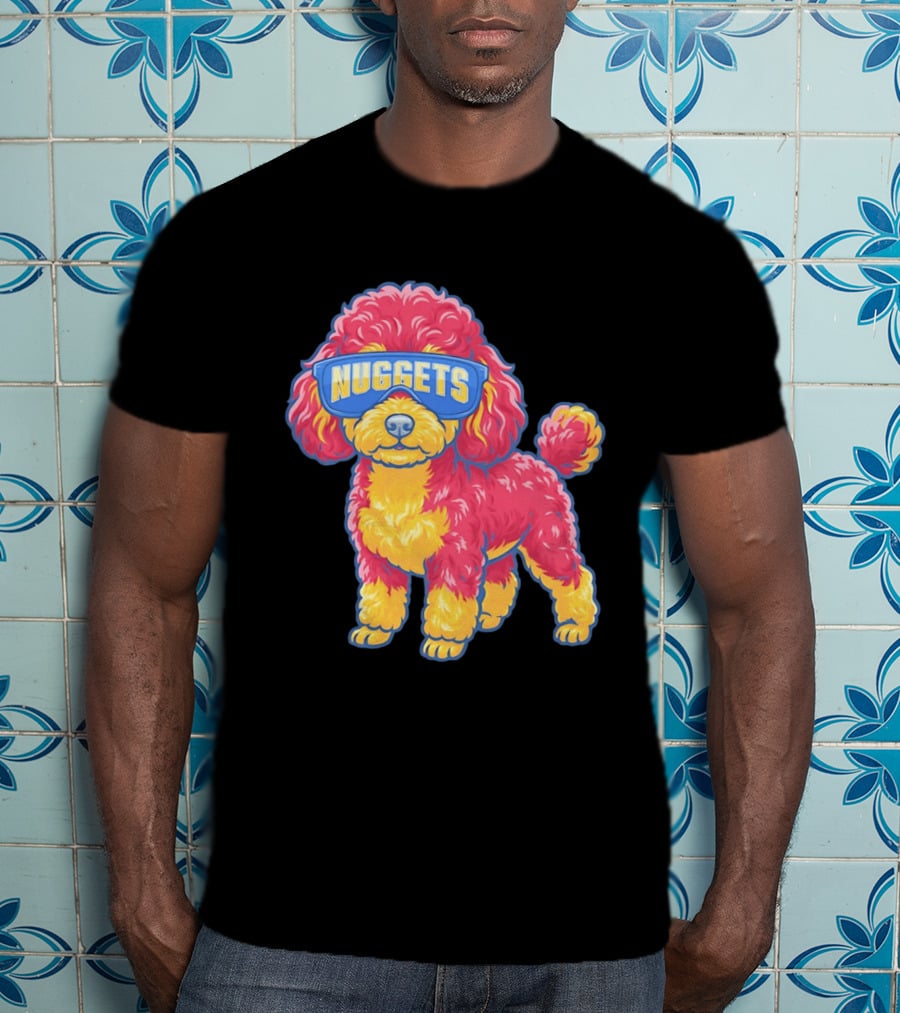 Denver Nuggets Teacup Poodle Wearing Oversized Glasses T-Shirt