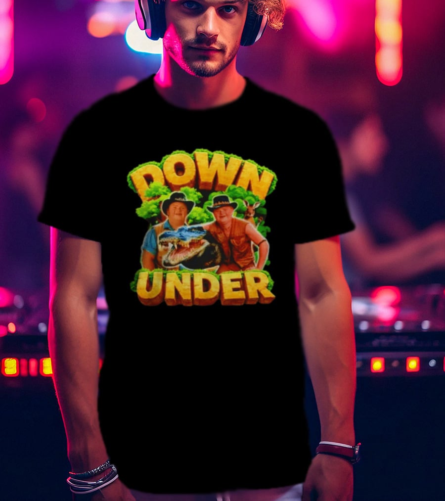 Down Under Crocodile Hunter Adventure With Outback Characters T-Shirt