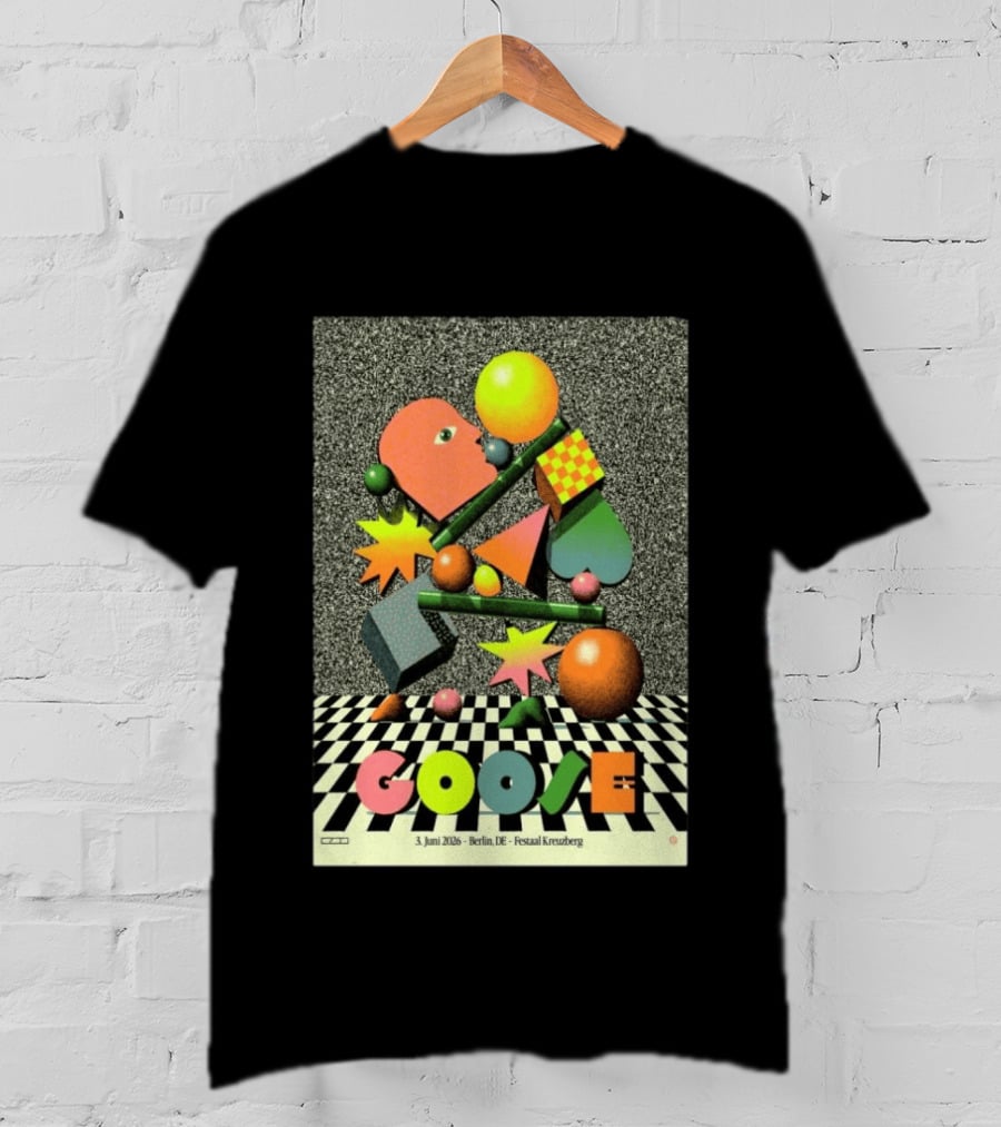Goose Berlin DE 3 Juni 2026 Festsaal Kreuzberg Checkered Geometric T-Shirt