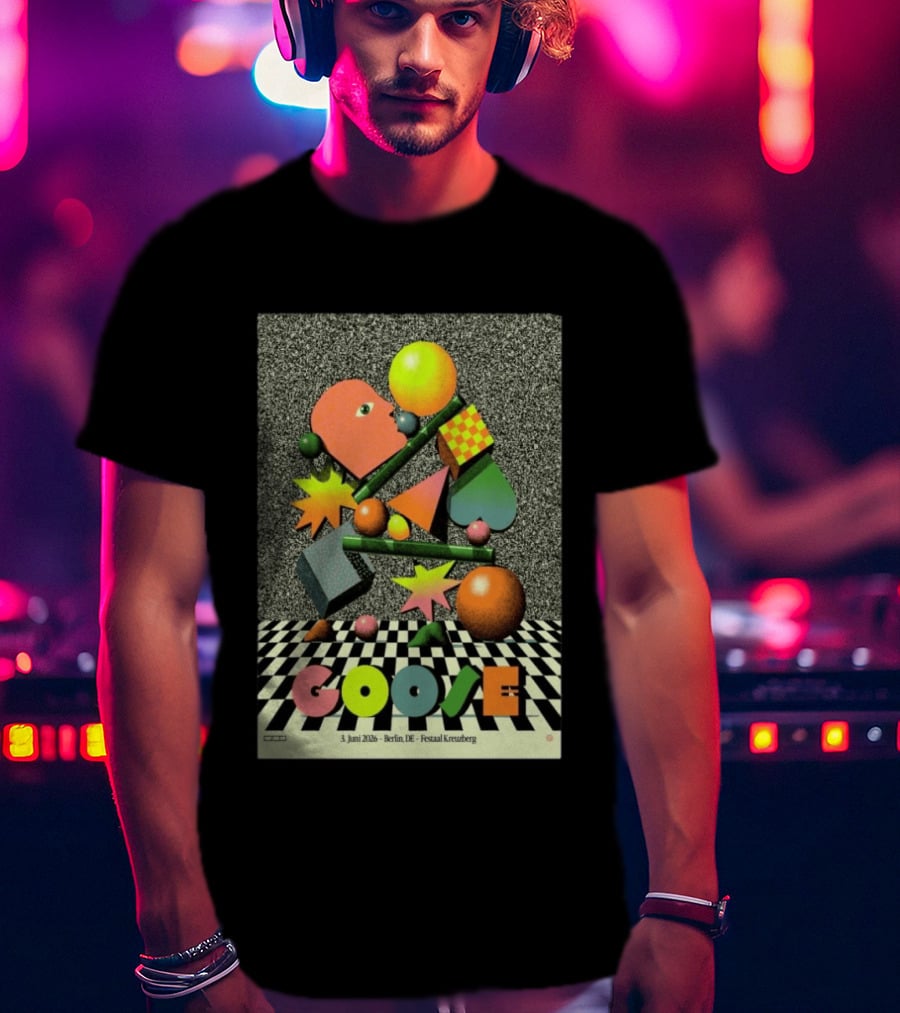 Goose Berlin DE 3 Juni 2026 Festsaal Kreuzberg Checkered Geometric T-Shirt