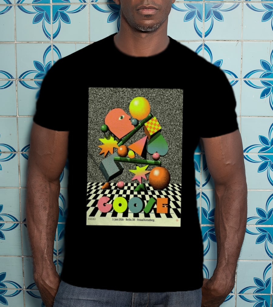 Goose Berlin DE 3 Juni 2026 Festsaal Kreuzberg Checkered Geometric T-Shirt