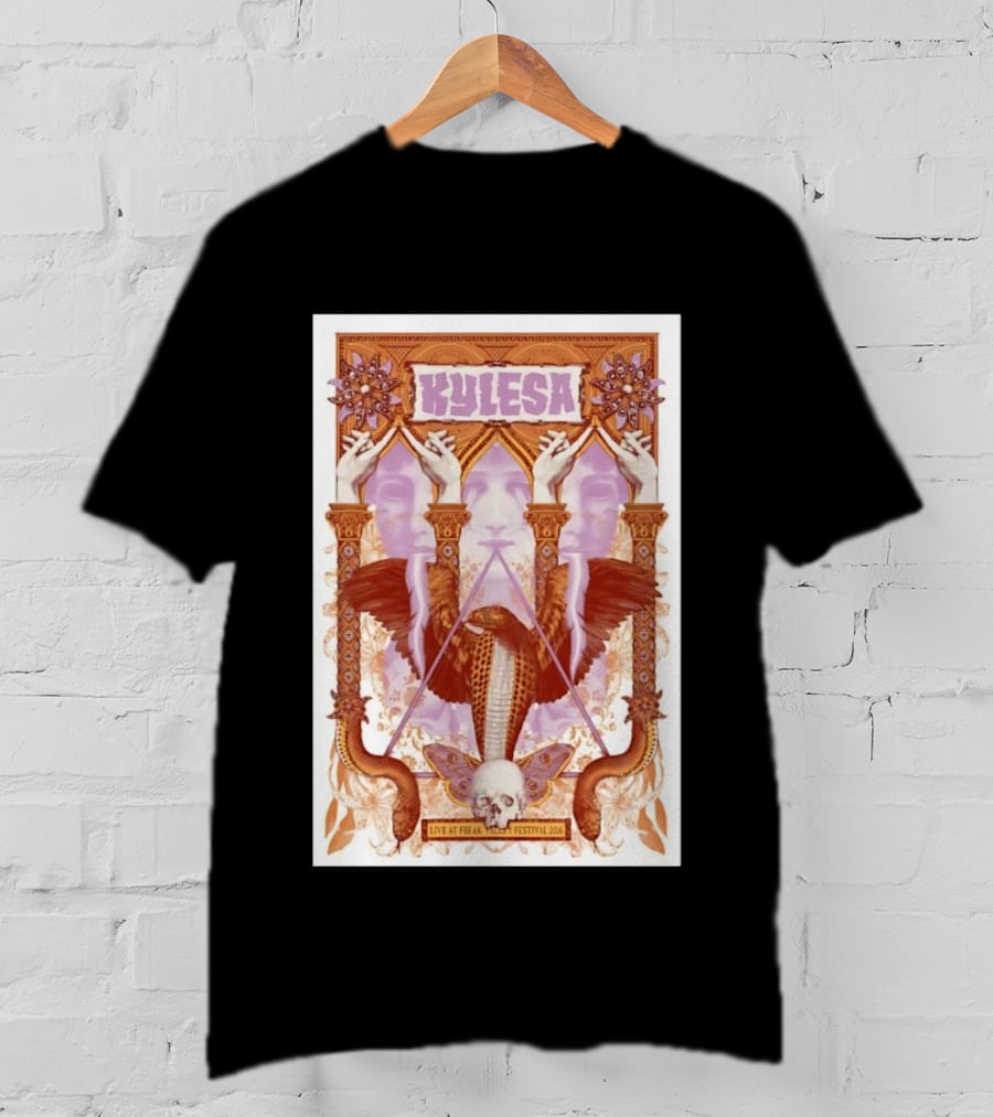 Kylesa Live At Freak Valley Festival 2026 Ornate Serpent Winged Skull Occult T-Shirt