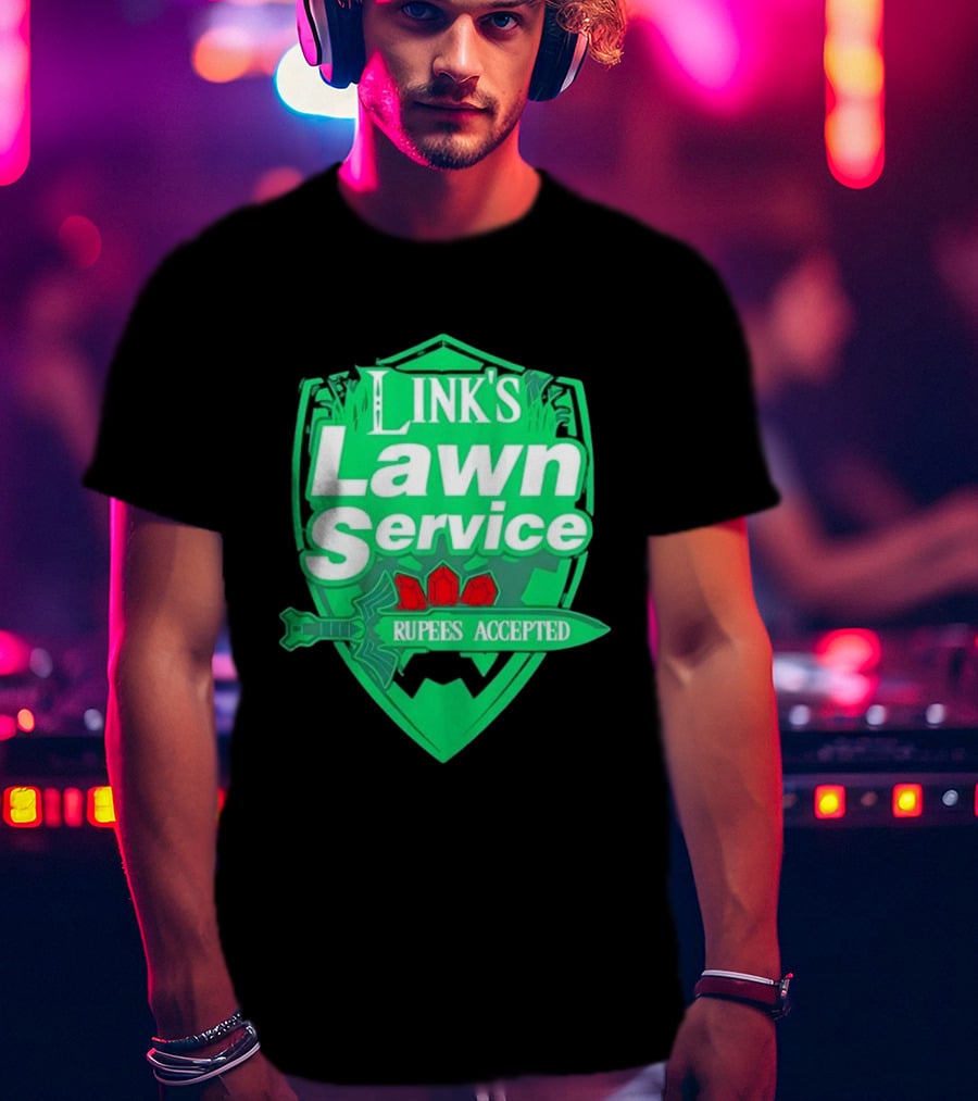 Link's Lawn Service Rupees Accepted The Legend Of Zelda Master Sword T-Shirt