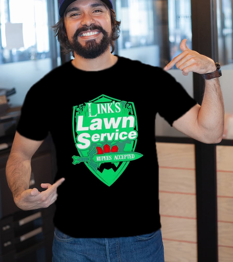 Link's Lawn Service Rupees Accepted The Legend Of Zelda Master Sword T-Shirt