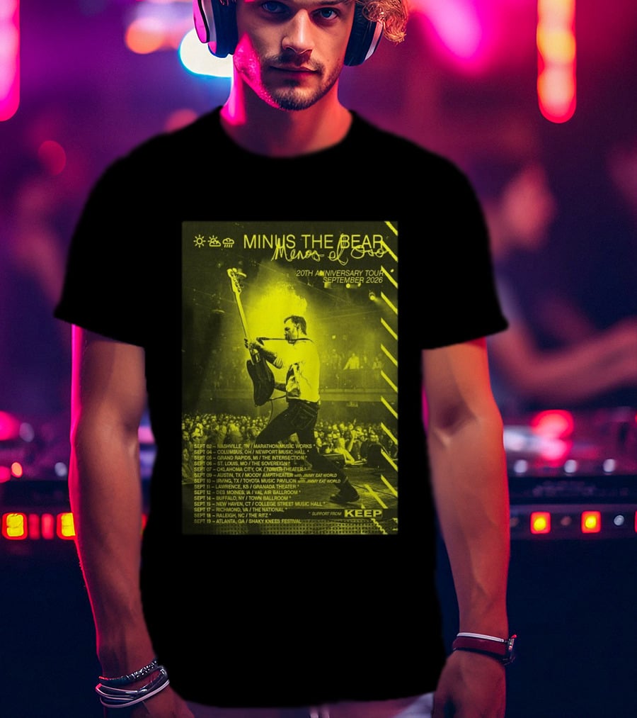 Minus The Bear Menos El Oso 20th Anniversary Tour September 2026 With Jimmy Eat World And Keep T-Shirt