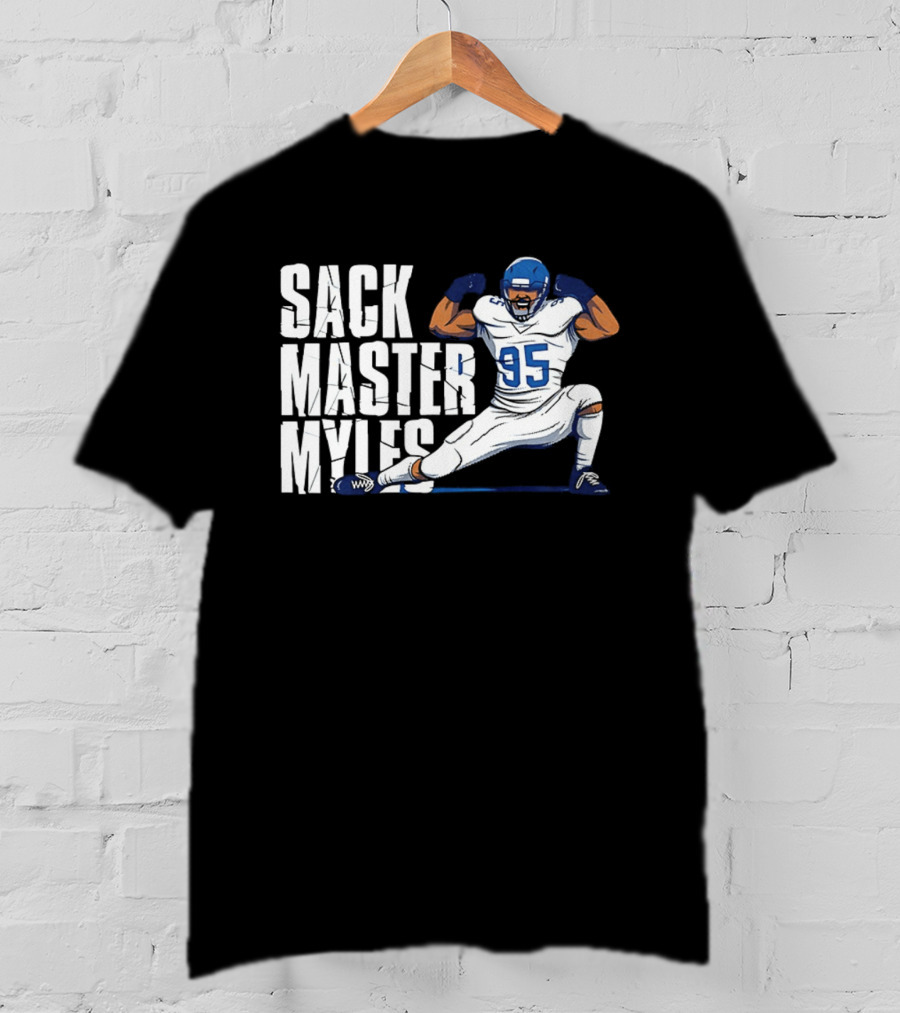 Sack Master Myles Garrett 95 Los Angeles Rams Football T-Shirt