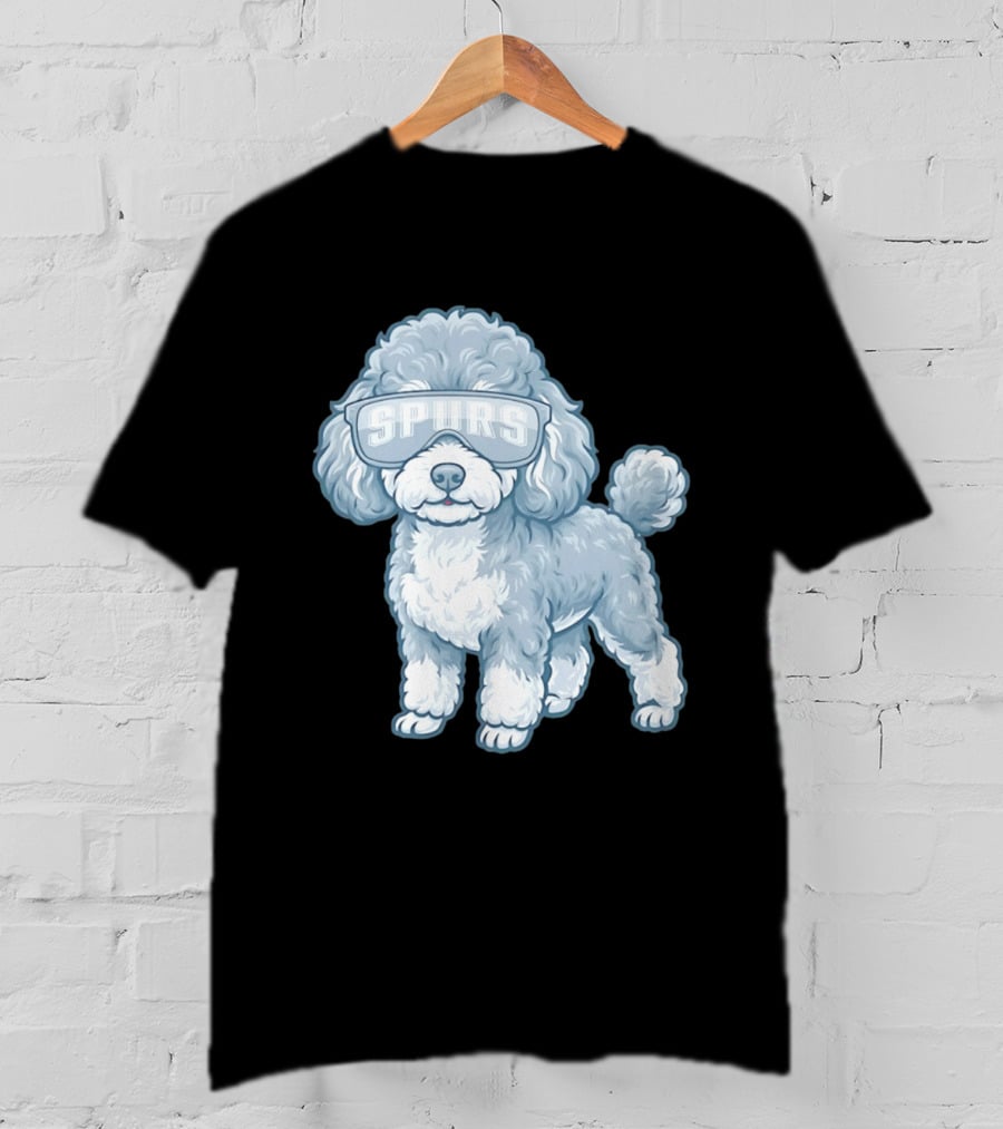 San Antonio Spurs Teacup Poodle With Goggles T-Shirt