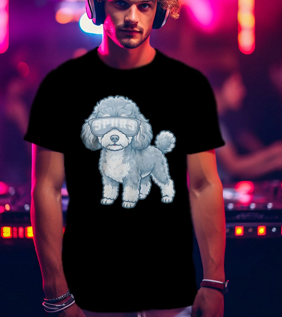 San Antonio Spurs Teacup Poodle With Goggles T-Shirt
