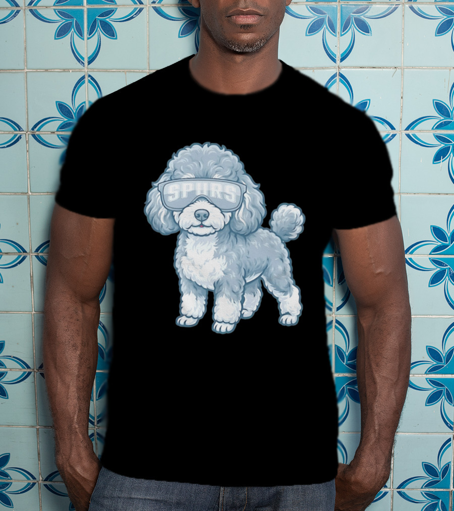 San Antonio Spurs Teacup Poodle With Goggles T-Shirt