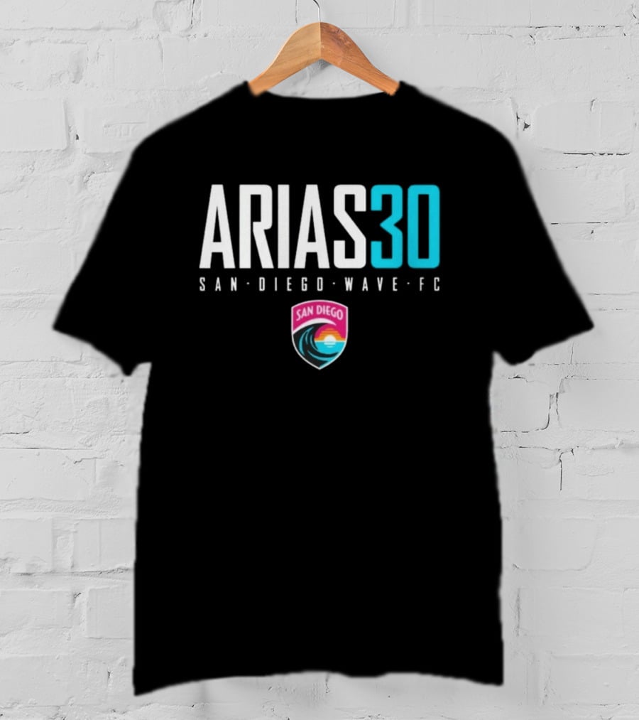 Arias 30 San Diego Wave FC Soccer NWSL Player Team Crest T-Shirt