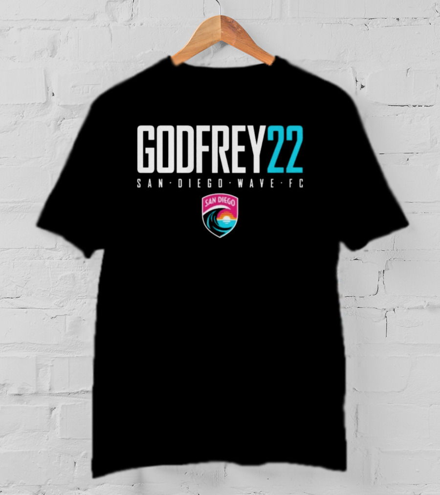 San Diego Wave FC Godfrey 22 Soccer Player Team NWSL T-Shirt