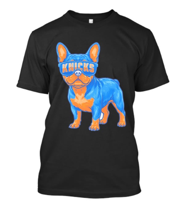New York Knicks Bulldog Wearing Sunglasses T-Shirt