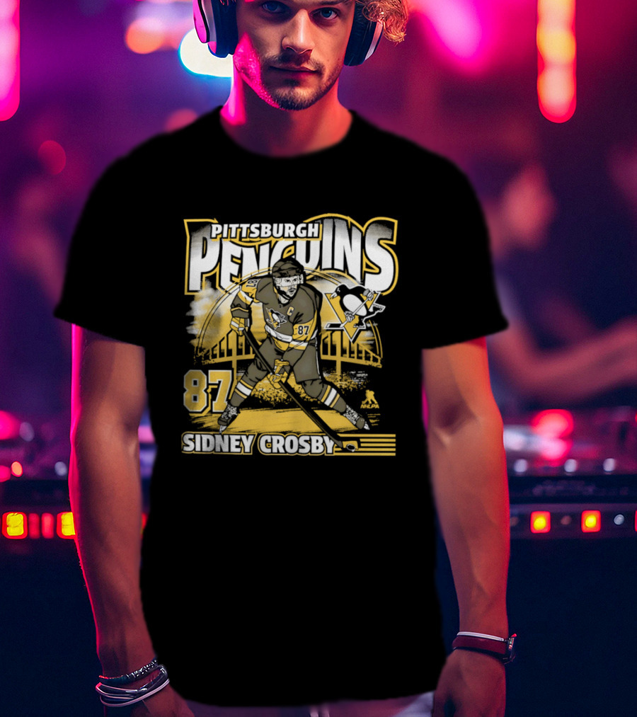 Sidney Crosby 87 Pittsburgh Penguins Player Bridge T-Shirt