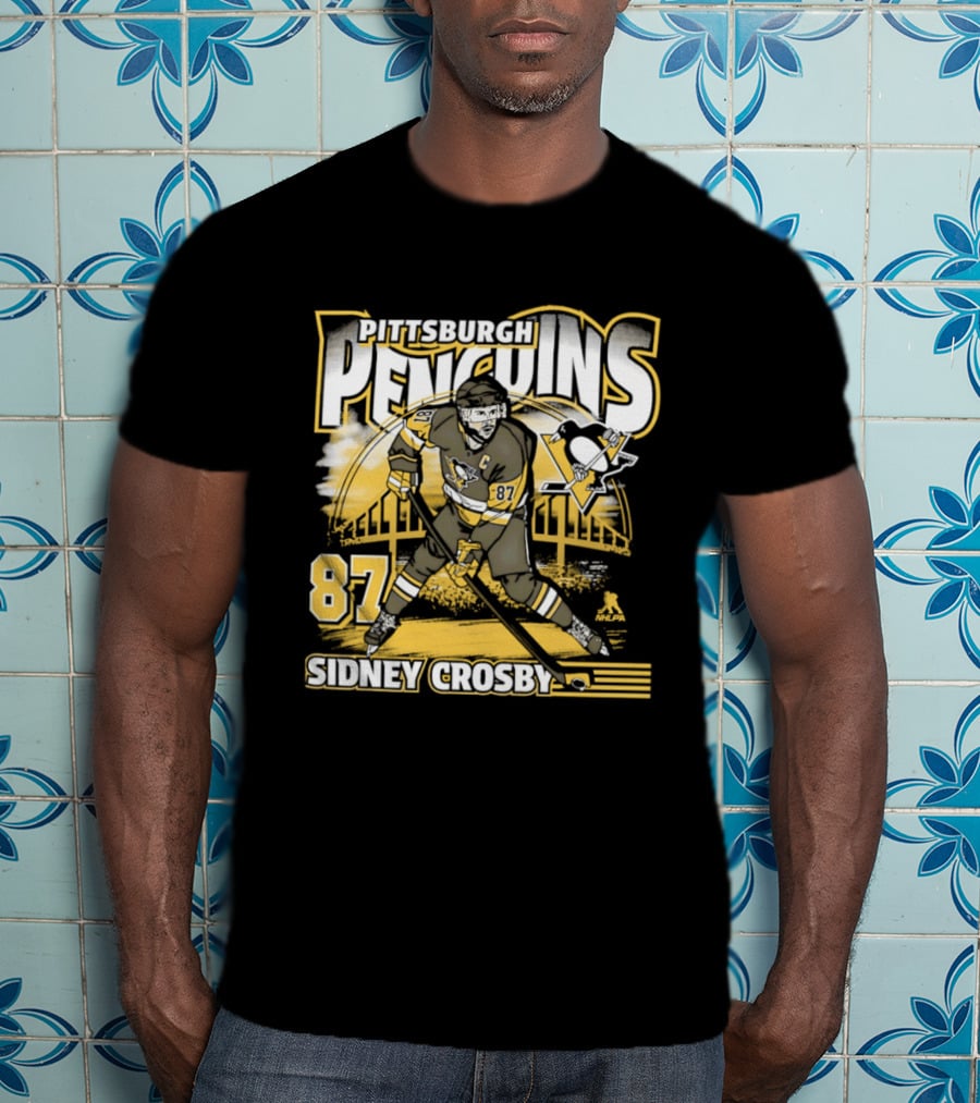Sidney Crosby 87 Pittsburgh Penguins Player Bridge T-Shirt