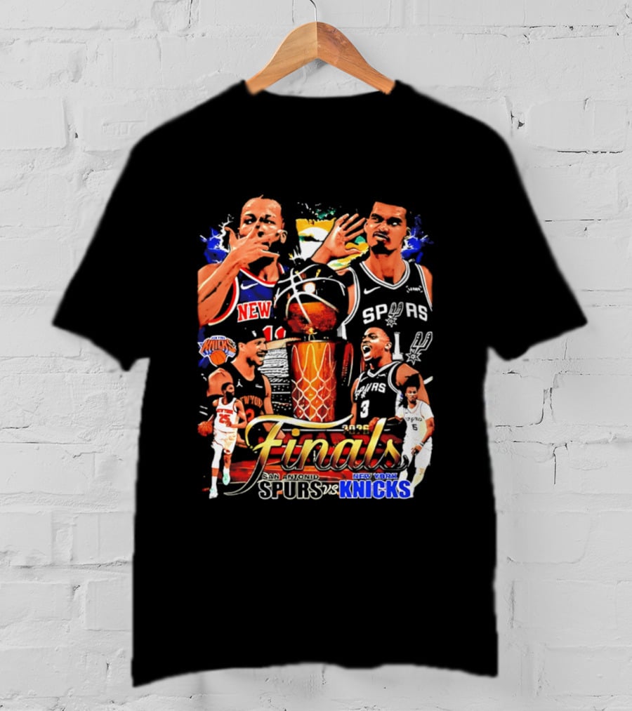 NY Knicks Finals Jalen Brunson Spurs Victor Wembanyama Basketball Matchup T-Shirt