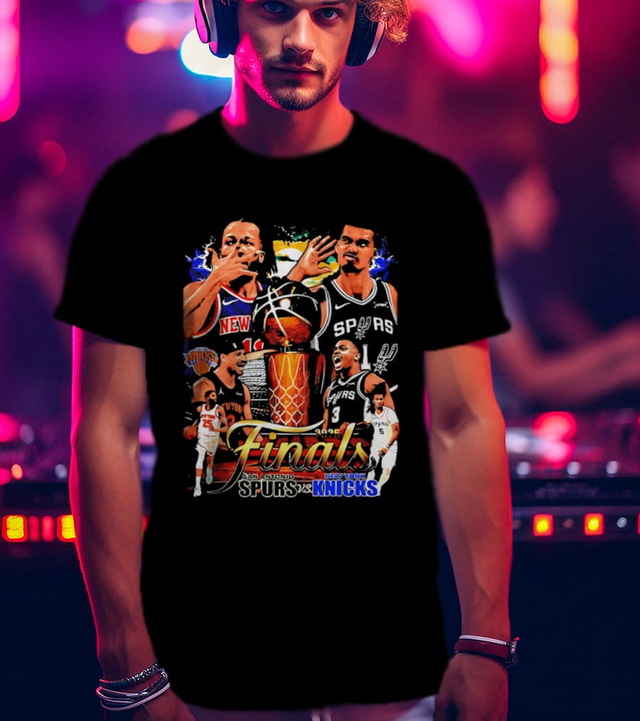 NY Knicks Finals Jalen Brunson Spurs Victor Wembanyama Basketball Matchup T-Shirt