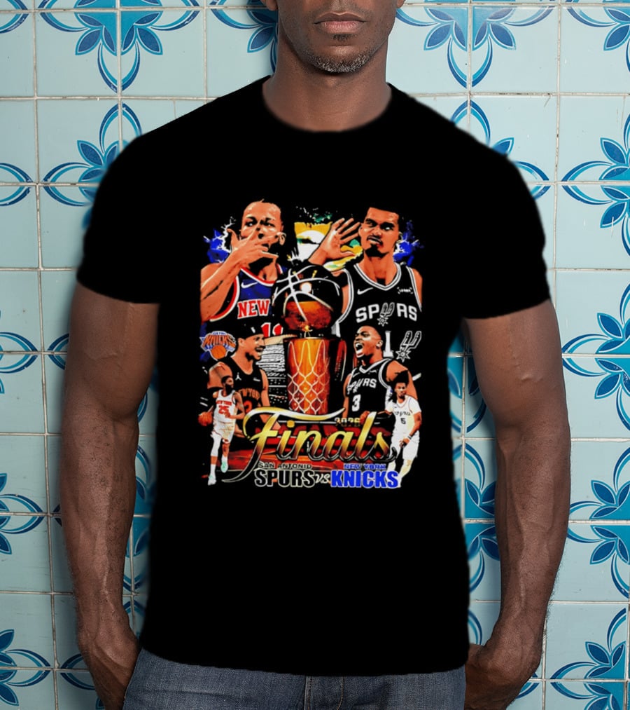 NY Knicks Finals Jalen Brunson Spurs Victor Wembanyama Basketball Matchup T-Shirt