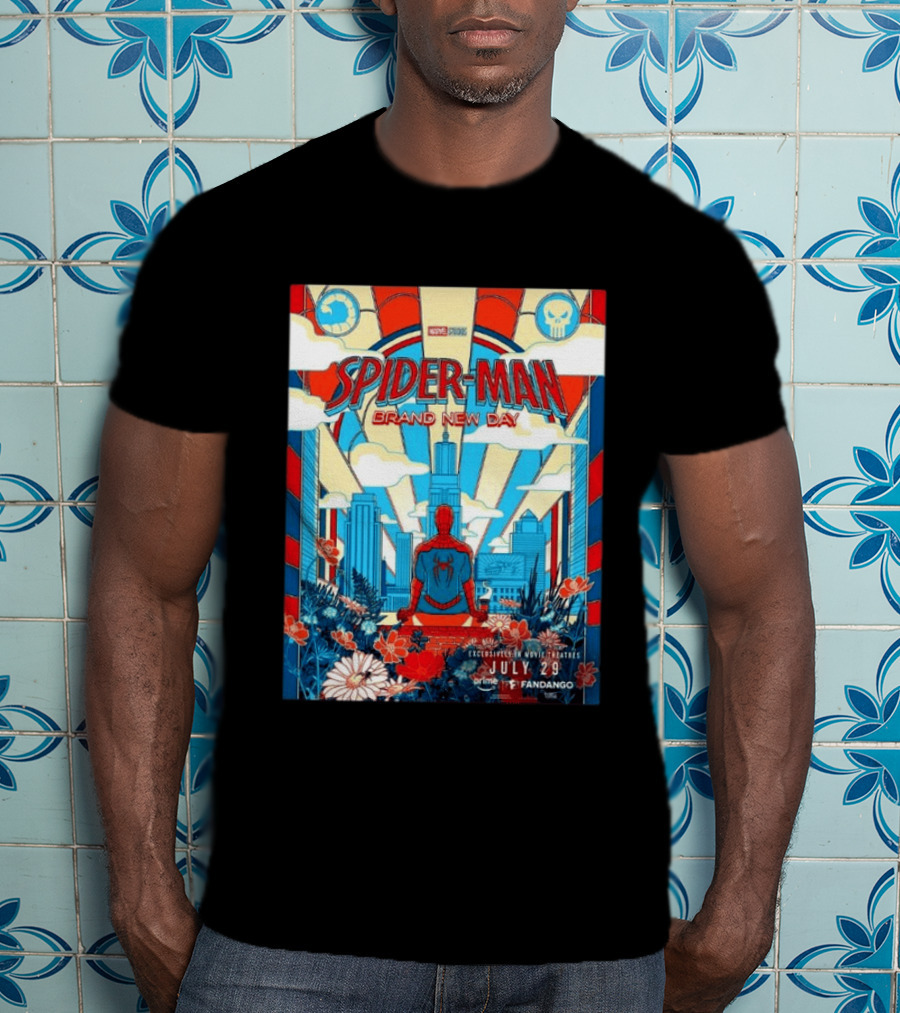 Spider Man Brand New Day Exclusive Movie Theaters July 29 Prime Fandango T-Shirt