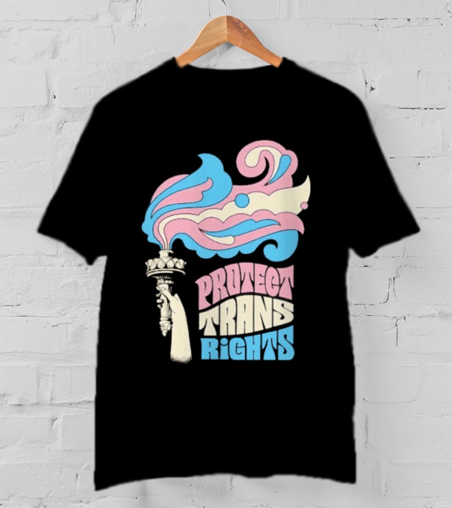 Protect Trans Rights Torch Symbol Bold Pride T-Shirt