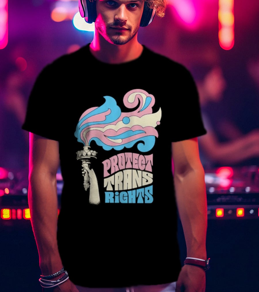 Protect Trans Rights Torch Symbol Bold Pride T-Shirt