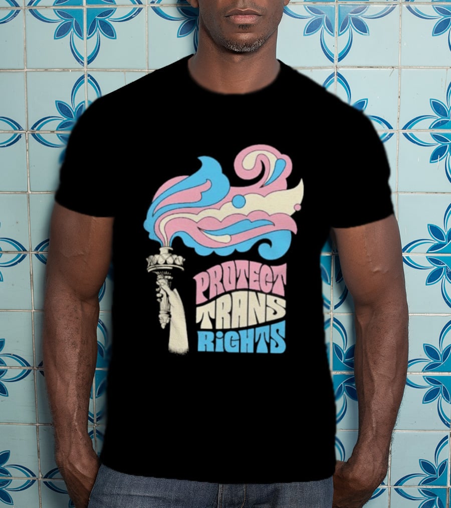Protect Trans Rights Torch Symbol Bold Pride T-Shirt
