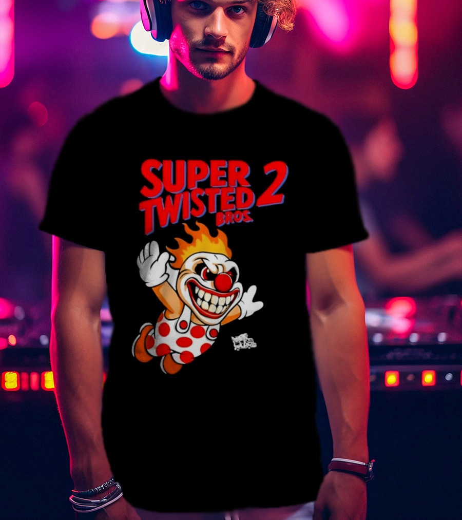 Super Twisted 2 Bros Sweet Tooth Twisted Metal Video Game Mashup T-Shirt