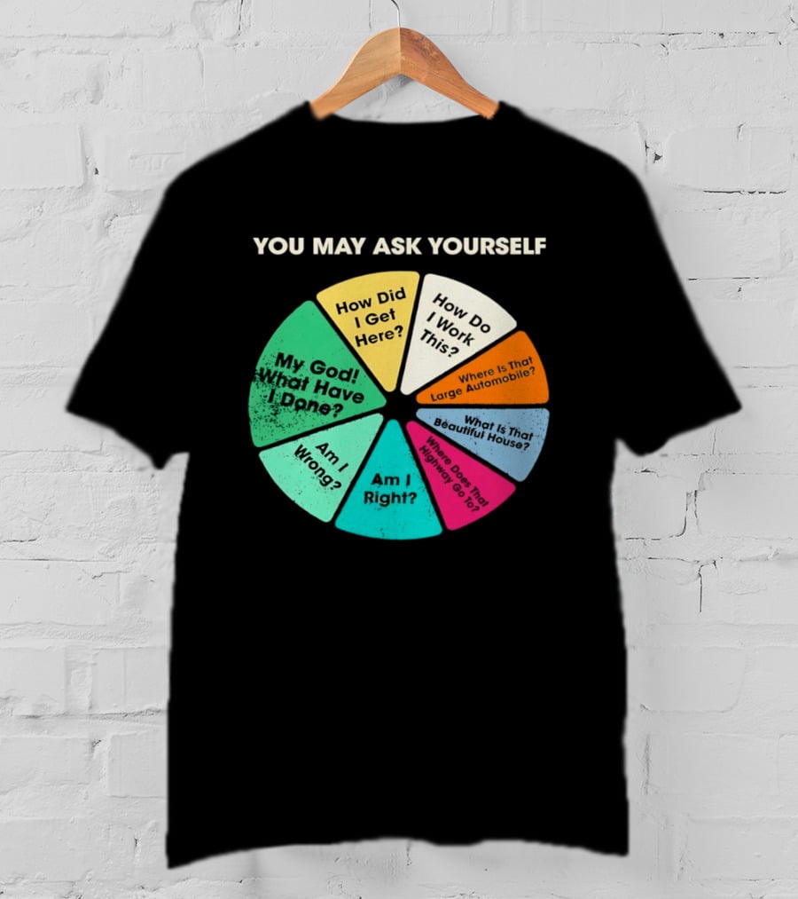 Talking Heads Pie Chart Lyrics You May Ask Yourself Once In A Lifetime T-Shirt