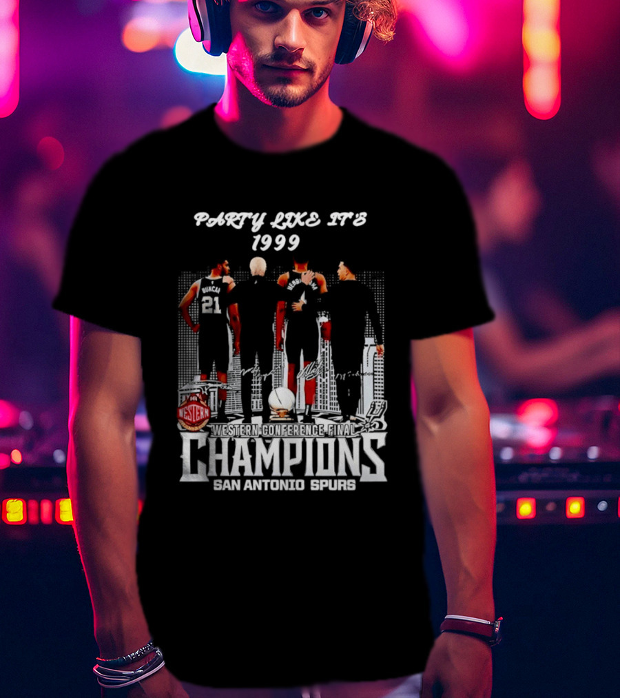 Party Like It's 1999 San Antonio Spurs Champions Tim Duncan Gregg Popovich Victor Wembanyama T-Shirt