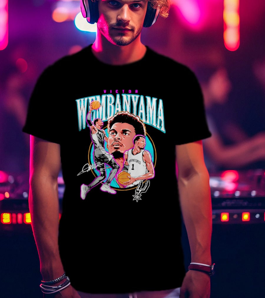 Victor Wembanyama San Antonio Spurs Basketball Player NBA Signature T-Shirt
