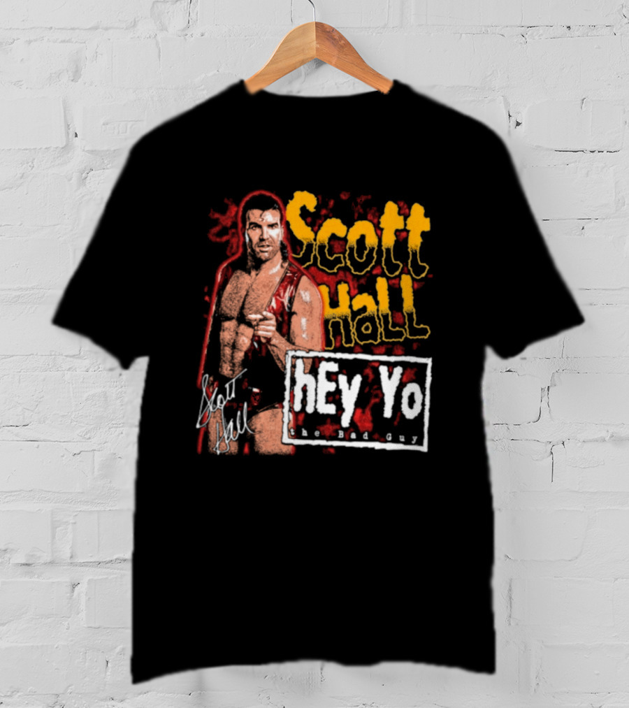 Scott Hall Hey Yo The Bad Guy Wrestling Legend WCW T-Shirt