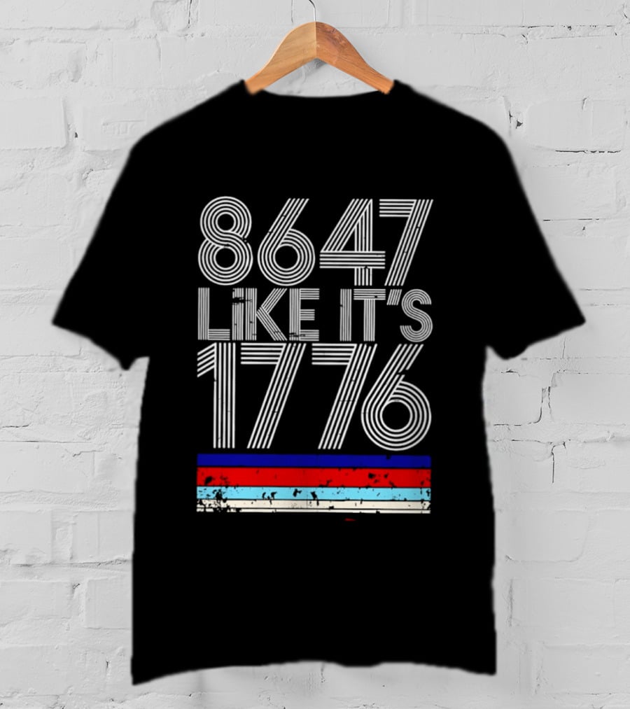 8647 Like It's 1776 Vintage Stripes Retro Numbers T-Shirt