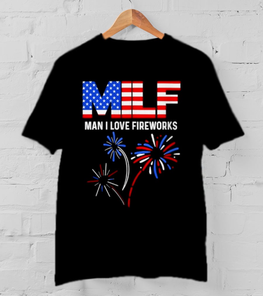MLF Man I Love Fireworks American Flag Fireworks T-Shirt