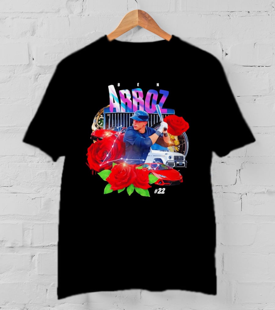 Ben Arroz Baseball Player Luxury Cars Roses #22 T-Shirt