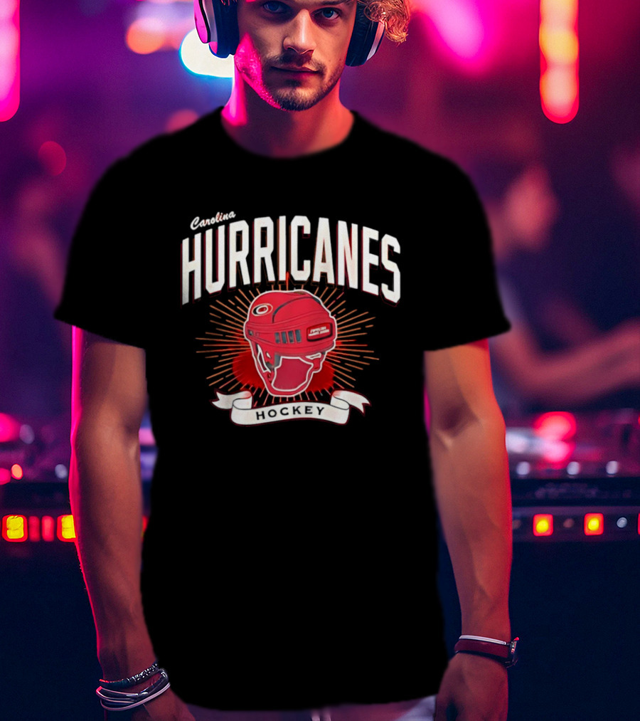 Carolina Hurricanes Red Helmet Hockey T-Shirt