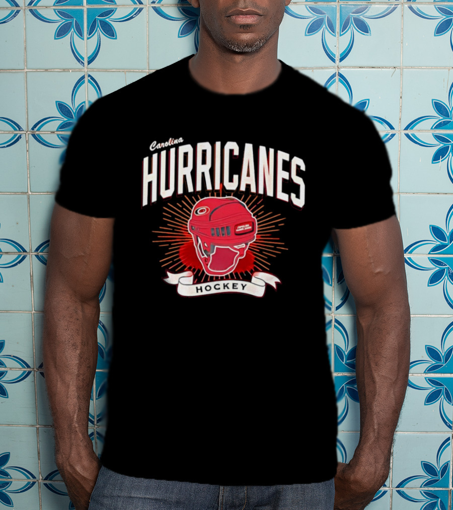 Carolina Hurricanes Red Helmet Hockey T-Shirt