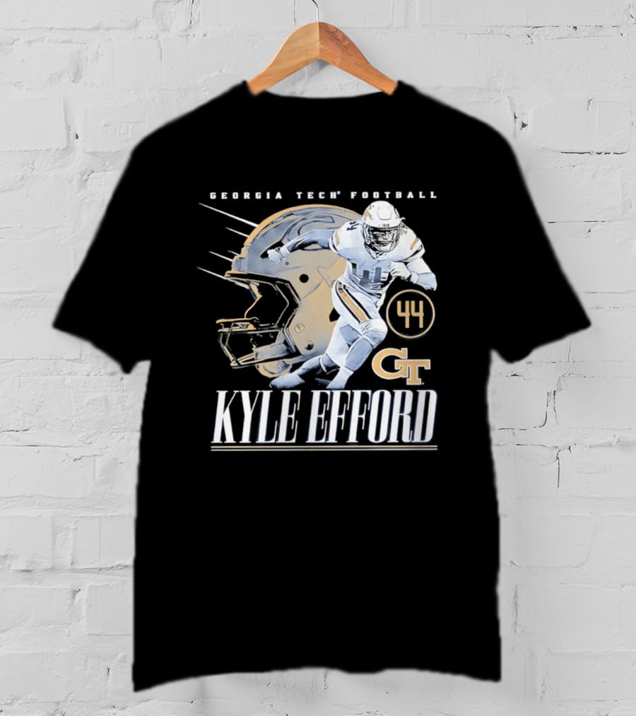 Georgia Tech Football Kyle Efford 44 GT Helmet T-Shirt