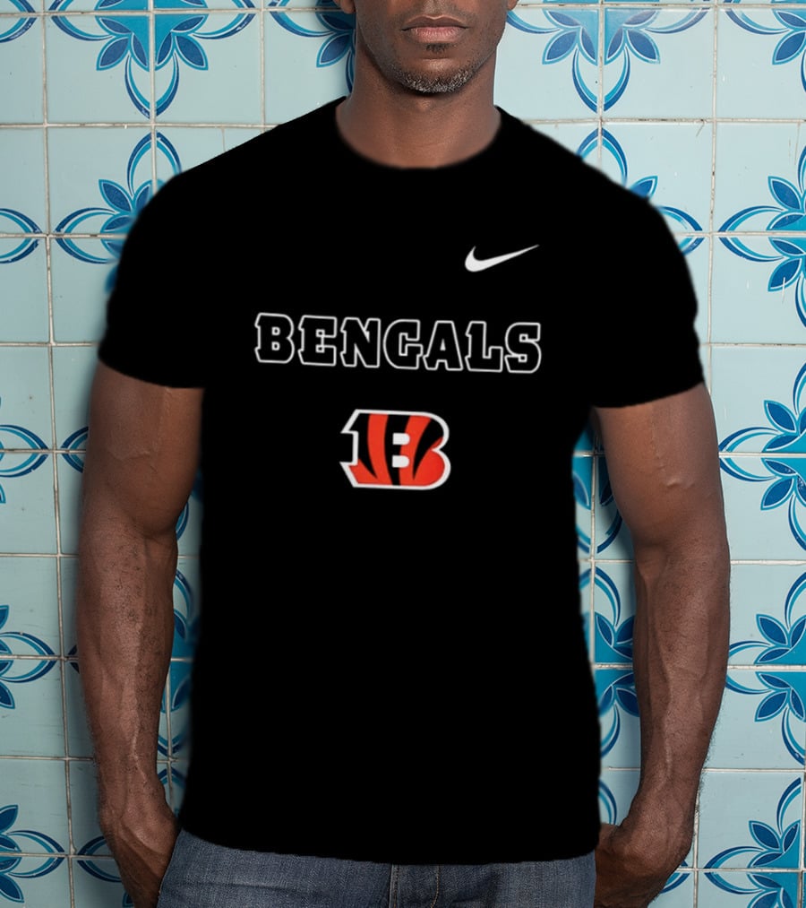 Bengals Skeleton Blue Colla American Proud Mechanic Cincinnati B Nike B T-Shirt