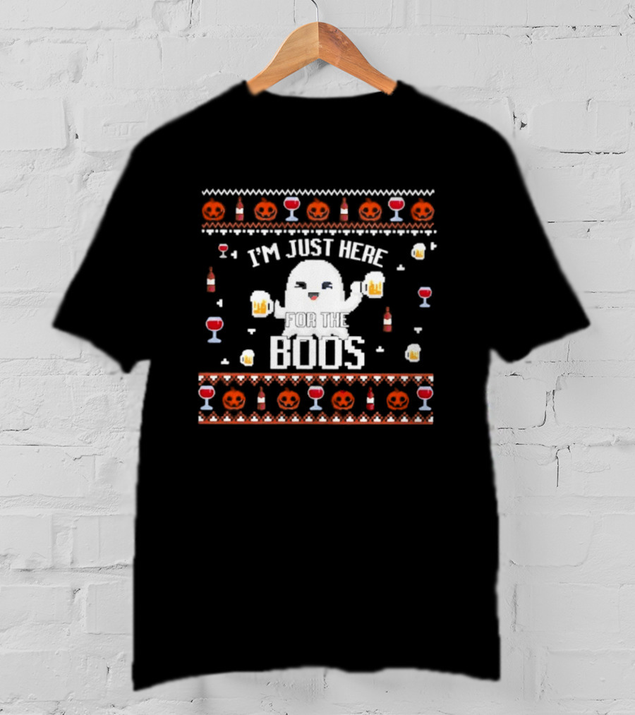 Halloween I'm Just Here For The Boos Busch Light Ghost Beer Pumpkins T-Shirt