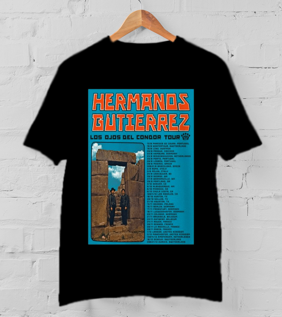 Hermanos Gutierrez Los Ojos Del Condor Tour 2026 Portugal Switzerland Germany Netherlands Spain USA Mexico Canada T-Shirt