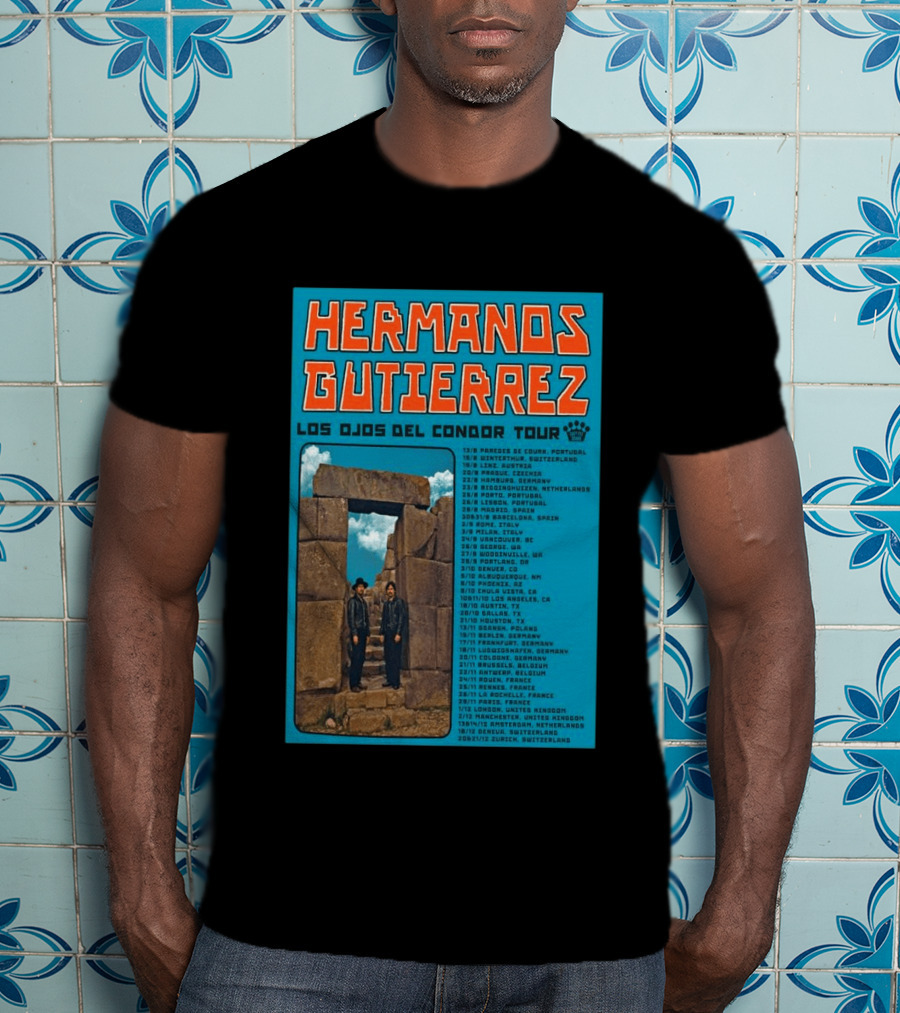 Hermanos Gutierrez Los Ojos Del Condor Tour 2026 Portugal Switzerland Germany Netherlands Spain USA Mexico Canada T-Shirt