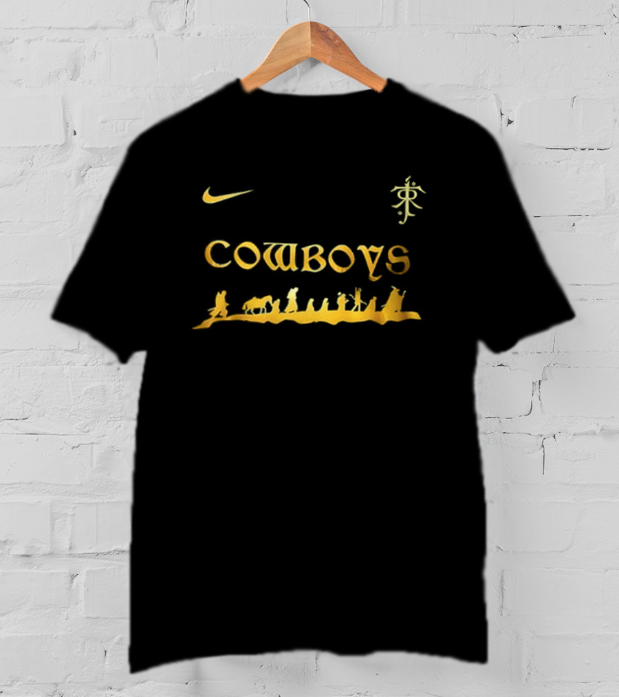 Nike Cowboys Lord Of The Rings Fellowship Gold 2 Sided T-Shirt