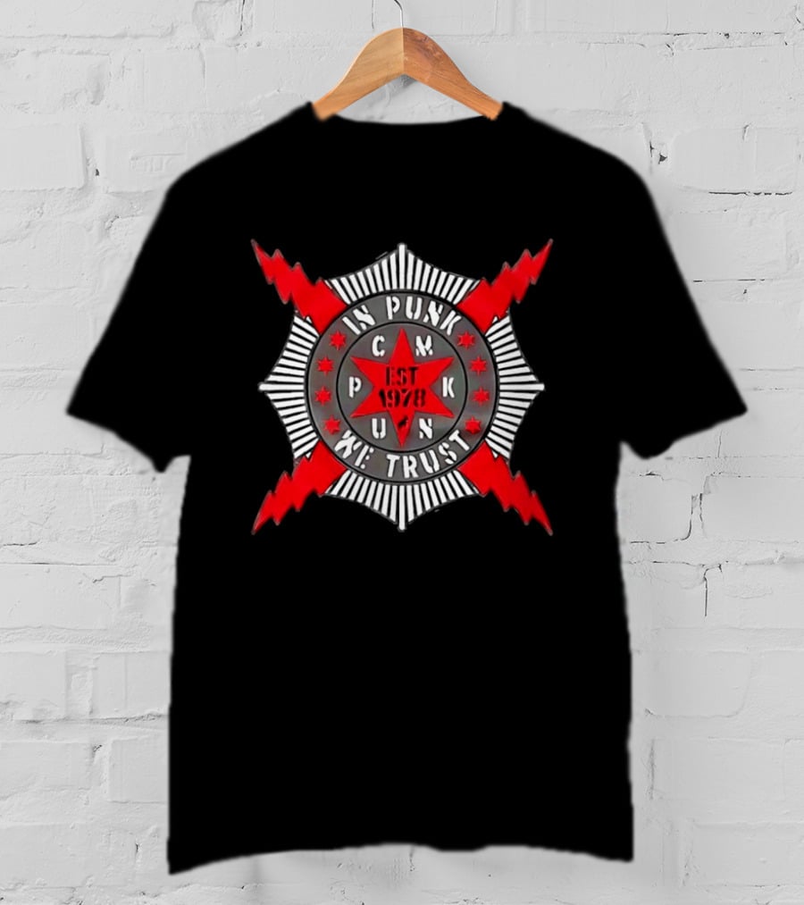 In Punk We Trust CM Punk Est 1978 Star And Lightning Motif T-Shirt