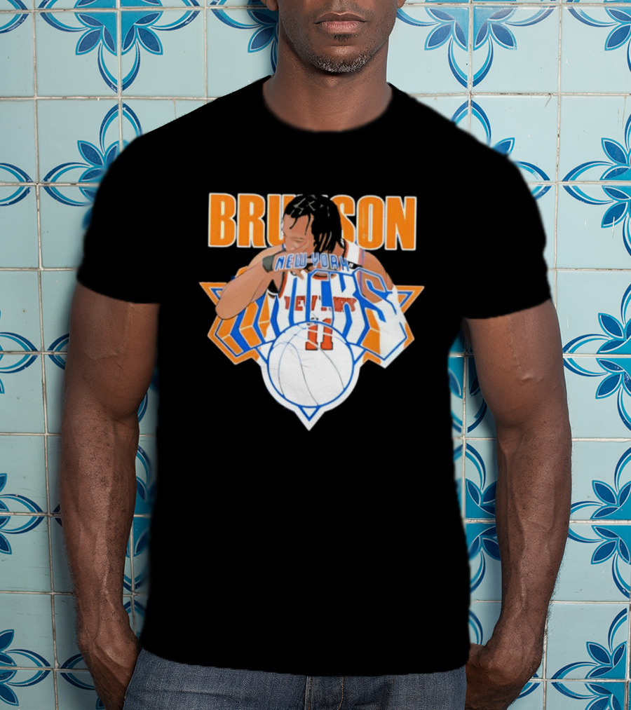 Jalen Brunson New York Knicks 11 Caricature Basketball T-Shirt